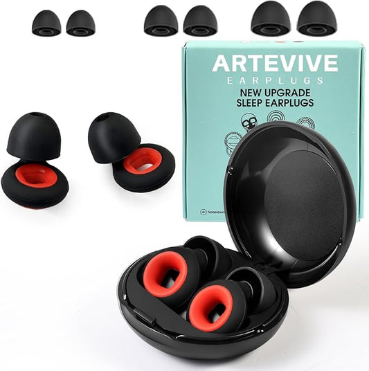 Artevive Earplugs Motorcycle.Ear Plugs for Sleeping Noise Cancelling 35dB Noise Reduction、Reusable Ear Plugs,Super Soft fo...
