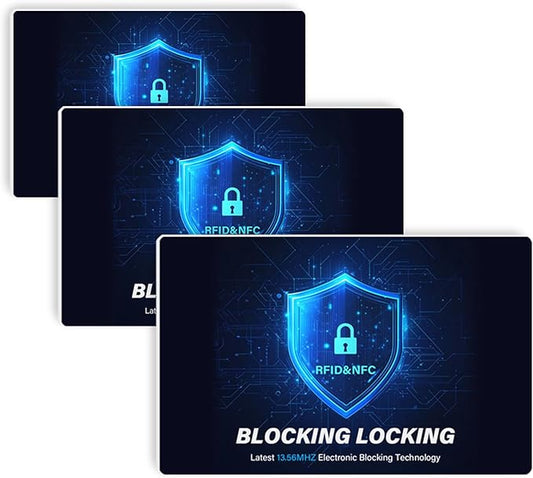 RFID Blocking Card (3 Pack), Protect Debit Credit Cards Passport & NFC Contactless Bank,Information Security Guard Identit...
