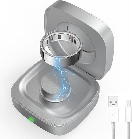 BSWZY Smart Ring Charger Case Compatible with Oura Ring Gen 4: Fast Charging Dock with USB-C Cable, Charger Accessories, T...