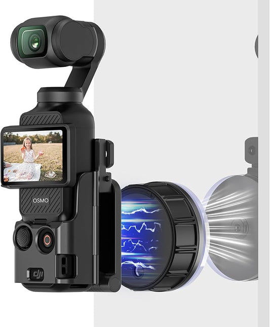 AMAZEAR Magnetic Mount and Suction Car Holder Combo for DJI OSMO Pocket 3 Accessories Superb Strong Adsorption Power Magne...