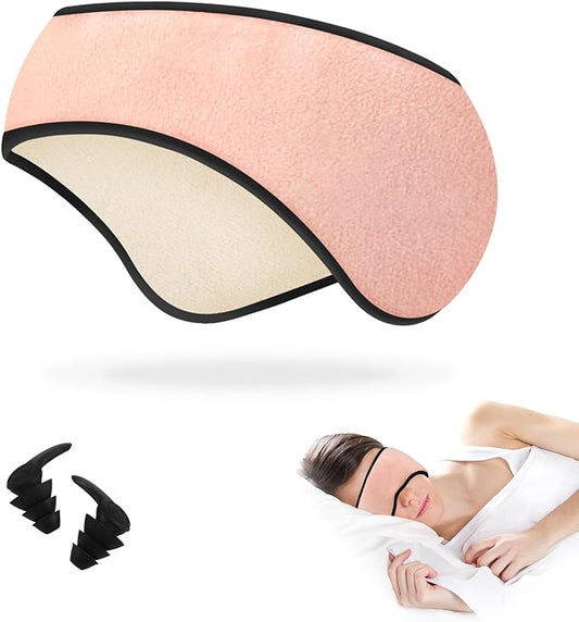 Yonchic Sleep Mask, with a Pair of Earplugs, 2 in 1 Ear Mask and Eye Mask for Sleeping, Light Blocking Adjustable Eye Cove...