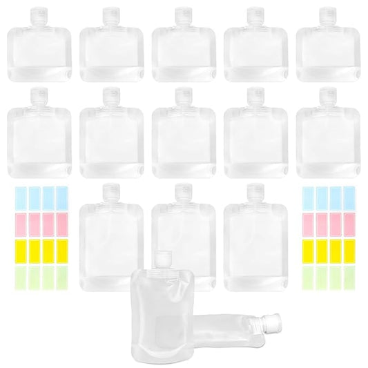 17Pack Travel Pouches for Toiletries - RAINFLOW Leak Proof Portable Travel Liquid Pouch,TSA Approved Stand Up Pouch,Refill...