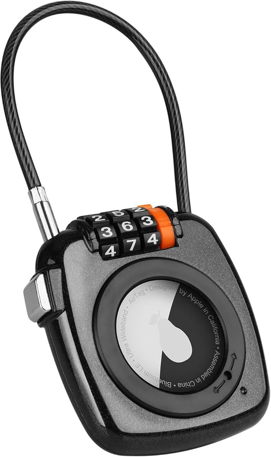 TUXON Compatible with Apple AirTag Secure Lock with Wire Cable, 3-Digit Combination Luggage Locks, Alloy Body Ultra Durabl...