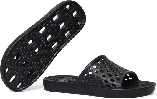 Litfun Shower Shoes for Women Non-Slip Quick Dry Shower Slippers Lightweight Pool Sandals with Drain Holes for College Dor...