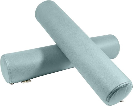 2 Pack Neck Roll Pillow, High-Density Foam Cylinder Bolster Pillow for Neck, Back & Lumbar Support, Ergonomic Round Pillow...