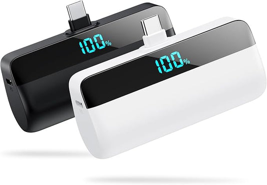 [2-Pack]Mini Portable Charger for iPhone 17/16/15,Upgraded 5500mAh PD Fast Charging USB C Power Bank,Travel Essentials Bat...