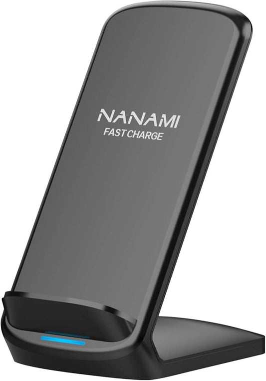 NANAMI Upgraded Fast Wireless Charger, Qi-Certified Wireless Charging Stand Compatible with Samsung Galaxy S25/S24/S23/S2...