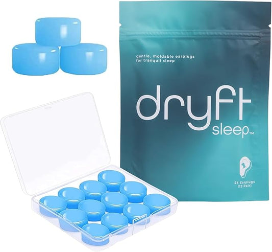 Dryft Sleep Silicone Wax Earplugs (12 Pair) | Moldable Earplugs for Sleeping, Concerts & Raves, Work, Focusing, Travel, an...