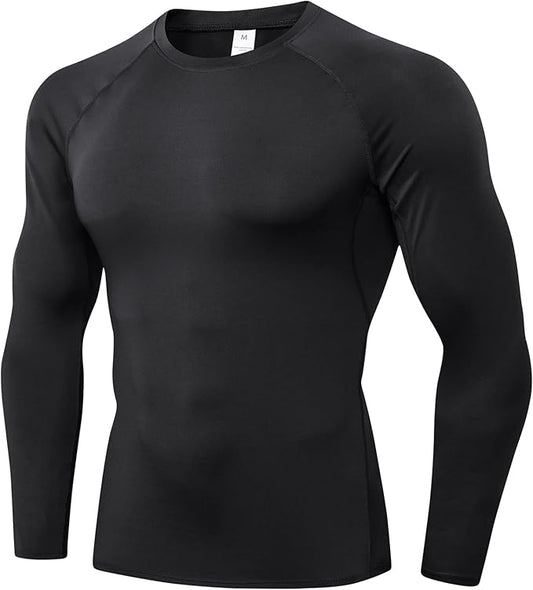 SPVISE 1 or 3 Pack Men's Compression Shirts Long Sleeve Workout Gym T-Shirt Running Top Cool Dry Sports Baselayer Undershirts
