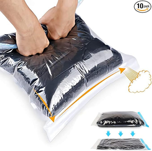 ALMING Compression Bags - Travel Accessories - 10 Pack Space Saver Bags - No Vacuum or Pump Needed - Vacuum Storage Bags f...