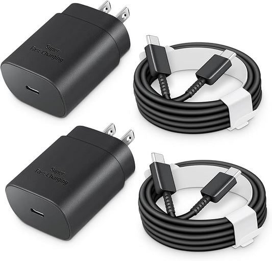 25W USB-C Fast Charger Block with C-to-C Cable [PD PPS Compatible] for Galaxy S24/S23/S22, Pixel 8/7, Z Flip 5, i Phone 1...