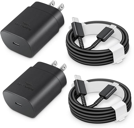 25W USB-C Fast Charger Block with C-to-C Cable [PD PPS Compatible] for Galaxy S24/S23/S22, Pixel 8/7, Z Flip 5, i Phone 1...