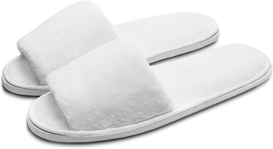 AhfuLife Spa Slippers - 5/10 Pairs of Disposable, Non-slip, Closed-Toe Guest Slippers for Bedroom, Wedding, Party, Travel