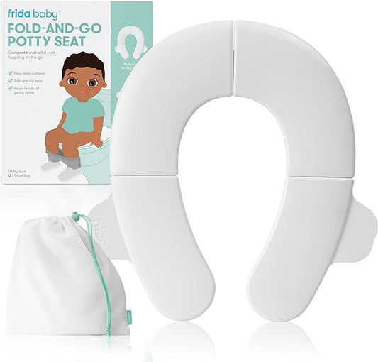 Frida Baby Fold-and-Go Portable Potty Seat for Toilet, Foldable Travel Potty Seat for Toddler, Fits Round & Oval Toilets, ...