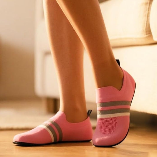 Womens Mens Slippers Slip-on Barefoot House Shoes Knit Socks Shoes Portable Travel Shoes