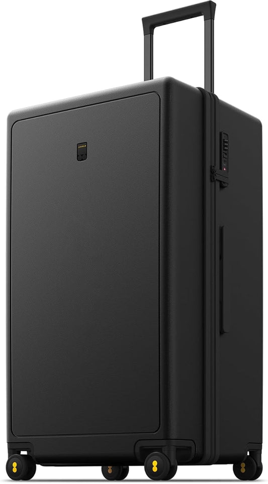 LEVEL8 Trunk Luggages, Large Suitcase 28 Inch Luggage with Spinner Wheels, Luminous Textured Checked Lightweight Hard Shel...