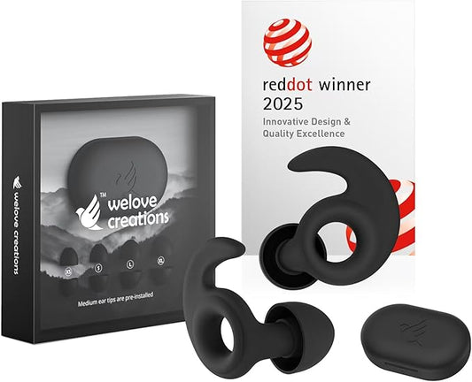 Welove Ultra-Comfy Ear Plugs with First-Ever UV Sanitizer—Reusable Earplugs for Sleep, Focus, Travel, and Noise Sensitivit...