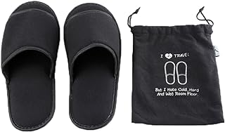 Comfysail Foldable Portable Slippers Washable Open Toe Towelling Slippers with Storage Bag for Spa Travel Hotel/Home Guest...