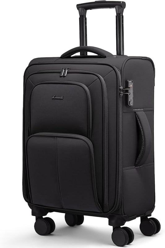 LOVEVOOK Carry On Luggage 22x14x9 Airline Approved, 22 Inch Softside Suitcases with Spinner Wheels, Lightweight Carry-on S...