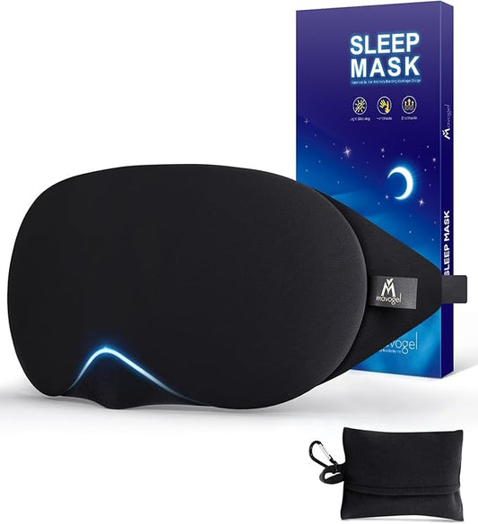 Mavogel Cotton Sleep Eye Mask - Updated Design Light Blocking with Adjustable Nose Bridge, Soft and Comfortable Night Eye ...