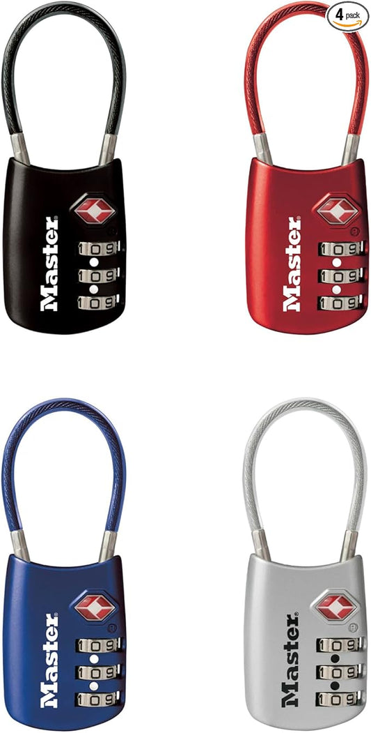Master Lock Set Your Own Combination TSA Approved Luggage Lock, Travel Zipper Padlock is Perfect for Suitcases, Bags, or B...