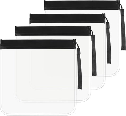 loghohu 4 PCS TSA Approved Security Travel Toiletry Bag Reusable Waterproof Clear Toiletry Bag Quart Size Travel Essential...