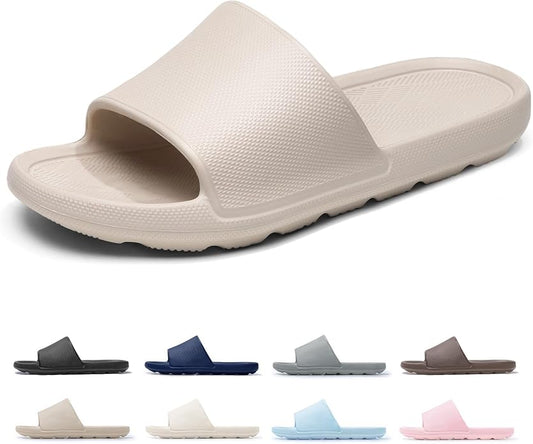 Shower Shoes for Men Women with Arch Support Non Slip Quick Drying Slides College Dorm Bathroom Sandals Pool Slides Lightw...