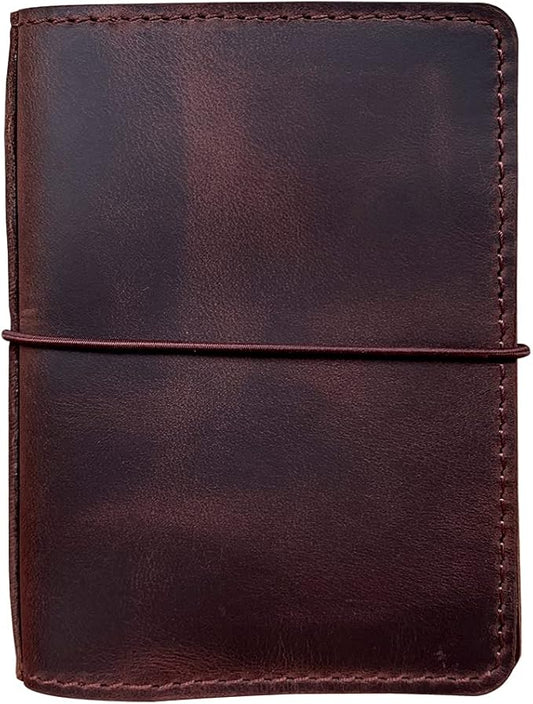 Travelers Notebook Cover with Inner Pockets, Card Slots and Pen Holder, Passport Size, Dark Brown