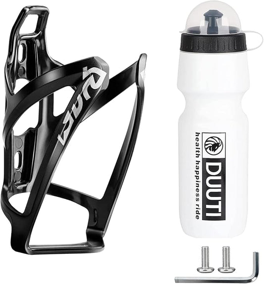 Suruid Bike Bottle Holder & Cage - Ultralight Plastic, BPA-Free 25oz Water Bottle for MTB & Road Bikes