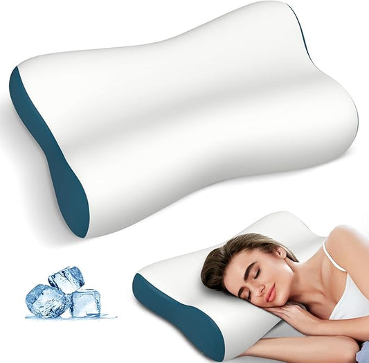 Cervical Neck Pillow for Pain Relief, Contour Memory Foam Pillows for Sleeping, Ergonomic Pillow Orthopedic Cooling Pillow...