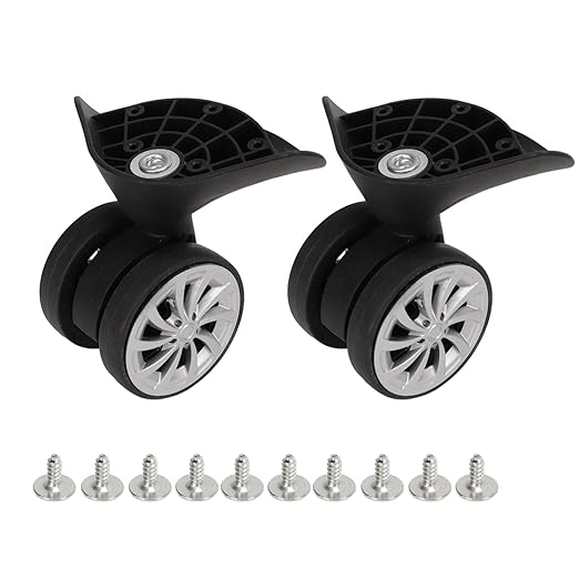 1 Pair Luggage Suitcase Wheels, Luggage Wheels Replacement Travel Suitcase Caster Wheels 360° Swivel, Trunk Luggage Wheel ...