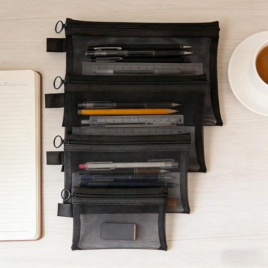 1PC Create Transparent Mesh Cosmetic Bag: Multi-Purpose Large-Capacity Travel Organizer with Zipper — Hand Washable, Porta...