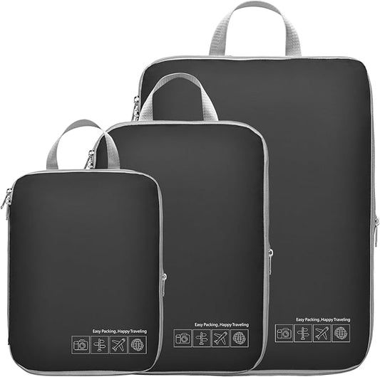 Cambond Compression Packing Cubes for Travel Women - Lightweight Luggage Organizers Bag Packing Cubes for Carry on Suitcases