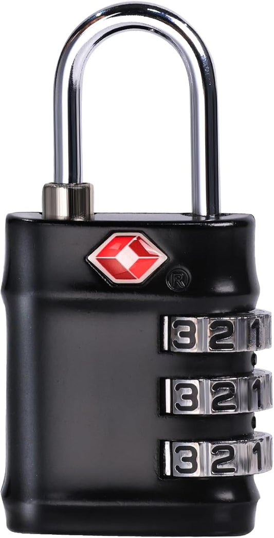TSA Approved Combination Lock - Compact & Durable Luggage Locks, 3-Digit Resettable Password for Travel, Gym Lockers, Cabi...