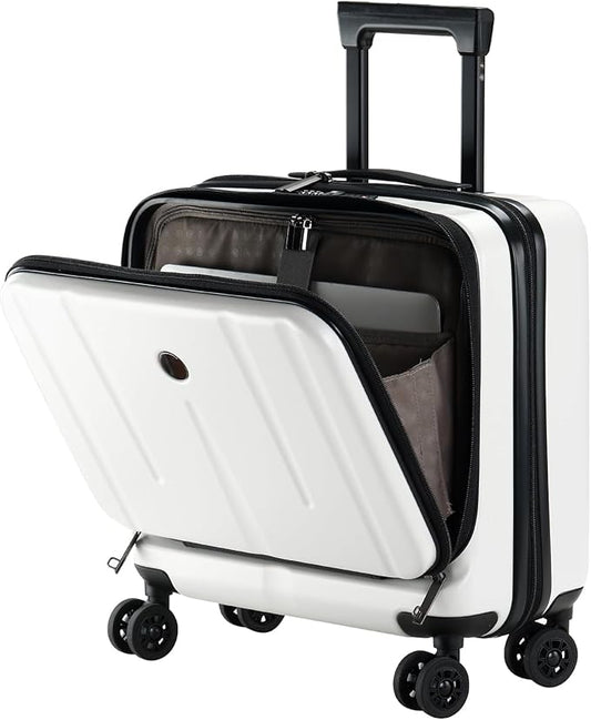 16 Inch Carry On Luggage with 2 Compartments for 14” & 15” Laptop, 16.14*8*17.12” Rolling Briefcase, Lightweight Hardshell...