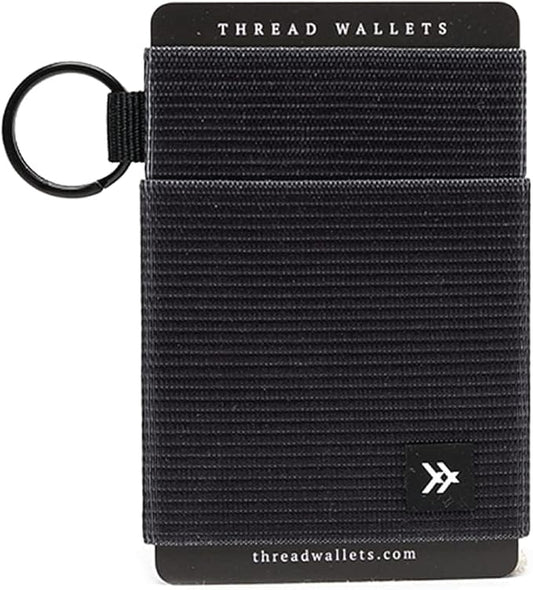 Thread Wallets Ultra Slim Minimalist Card Holder Wallet for Men and Women (Black, One Size)