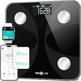 Scale for Body Weight and Fat Percentage, RunSTAR Digital Accurate Bathroom Smart Scale with Large Display, FSA&HSA Eligib...