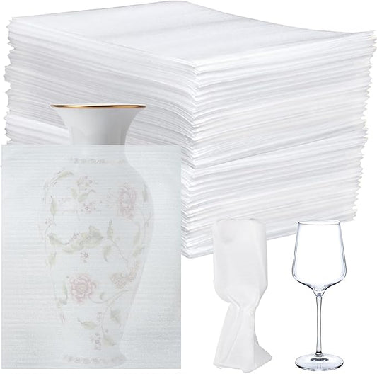 100Pack Packing Foam Pouches 12x16 Inch, Large Cushion Foam Wrap Pouches Protect Mugs, Glasses, Ceramics and Dishes, Plate...