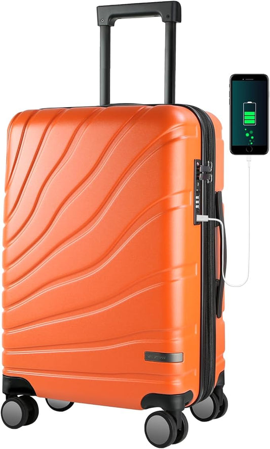 VANKEAN Carry On Luggage with Spinner Wheels & TSA Lock, Expandable Fashionable Hard Shell Suitcase airline approved，20 In...