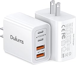 40W USB C Charger Cube, 2-Pack Wall Plug Fast Charging Block, 4-Port PD+QC Power Adapter Multiport Brick Type C Box for iP...