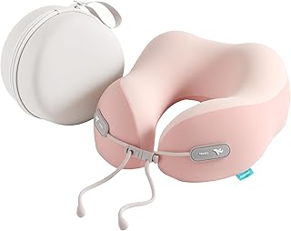 Povinmos Travel Pillow with New Cool Material,Neck Pillow for Traveling 100% Pure Memory Foam,Travel Neck Pillow with Zipp...