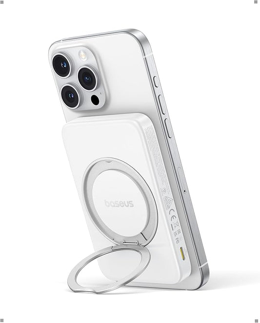 Baseus PicoGo Magnetic Power Bank, Qi2 Certified 15W Ultra-Fast Wireless Portable Charger with Stand, Ultra-Slim 5000mAh B...