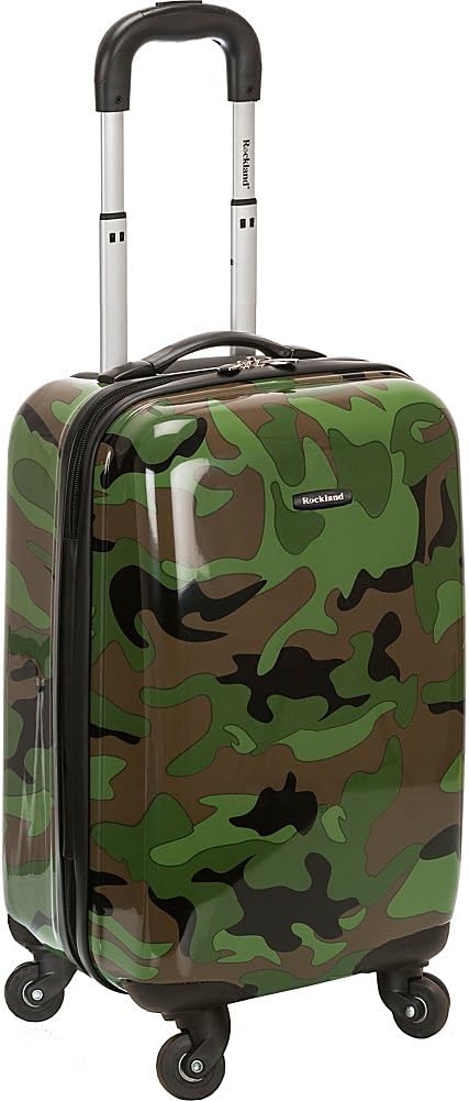Rockland Safari Hardside Spinner Wheel Luggage, CAMO, Carry-On 20"
