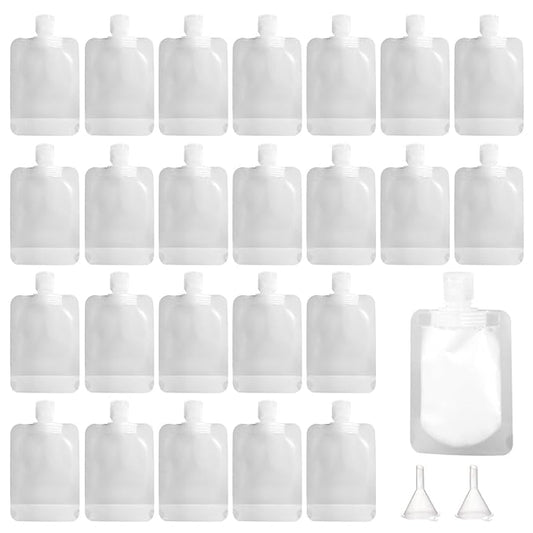 Travel Pouches, Limso 20Pcs 100ml Refillable Empty Squeeze Pouch, Travel Size Portable Containers, Stand Up Pouch for Toil...