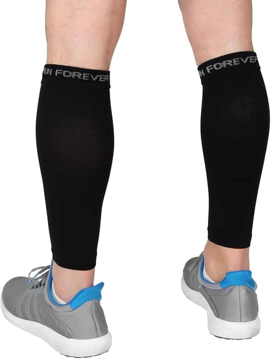 Run Forever Calf Compression Sleeves for Men and Women - Leg Compression Sleeve - Footless Compression Socks for runners