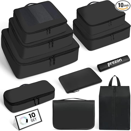 Packing Cubes for Travel | 10 Set, 8 Set |Durable Luggage Organizer 4 Size(Extra Large, Large, Medium, Small),Comprehensiv...