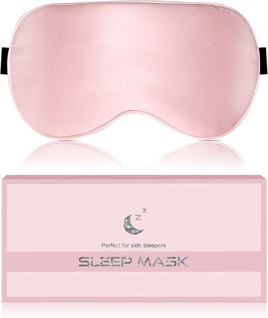 BLSSNZ Silk Sleep Mask for Women - Soft Breathable Organic Natural Mulberry Silk Fabric Blackout Eye Mask for Sleeping wit...
