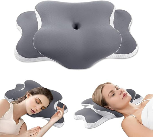 Ergo Pillow for Sleep Apnea, Neck Pain, and Snoring Relief | Cervical Neck Pillow for Side Sleepers | Orthopedic Memory Fo...