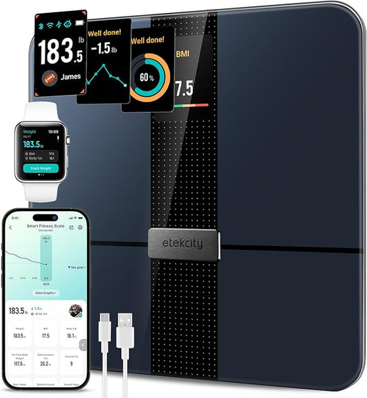 Etekcity FSA&HSA Eligible Smart Scale for Body Weight Fat, Digital Bathroom Weighing Machine for Accurate BMI Muscle Mass ...