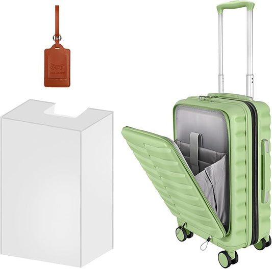 WireHot 22×14×9 Airline Approved Carry On Luggage with Front Open Pocket, Spinner Wheels, ABS+PC Hardshell Small 20inch Su...